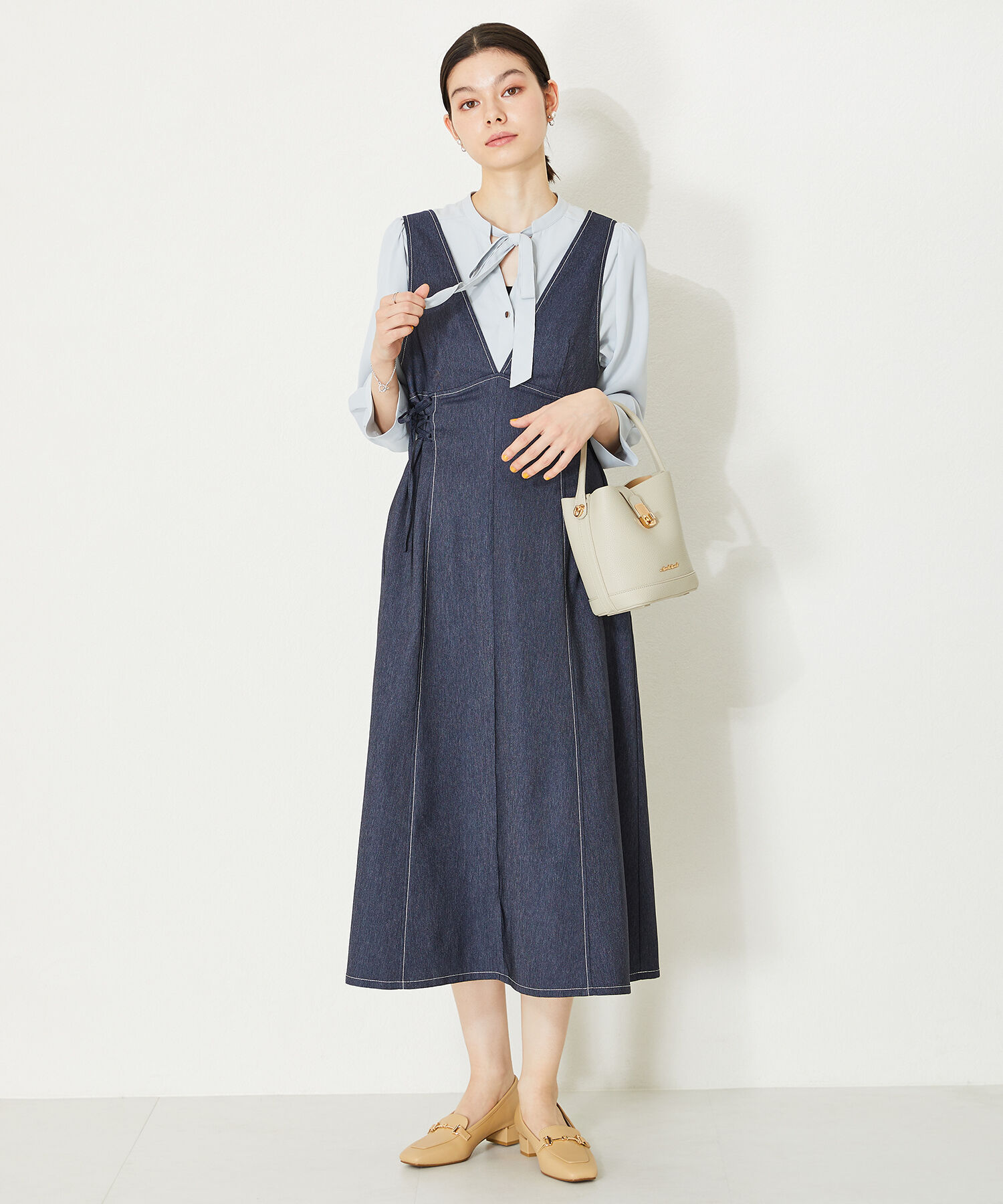 WA Oriental TRaffic「【定番】メタリックラインビットヒールローファー/42101」|ローファー|