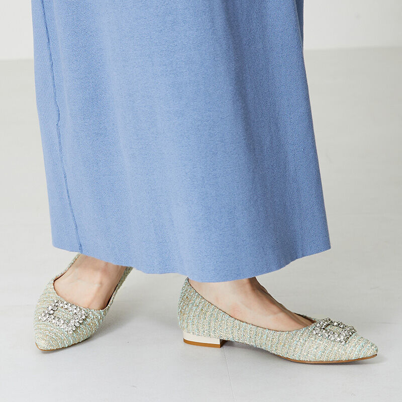 ORiental TRaffic「ビジューモチーフポインテッドトゥパンプス/41113 フラット」|パンプス|