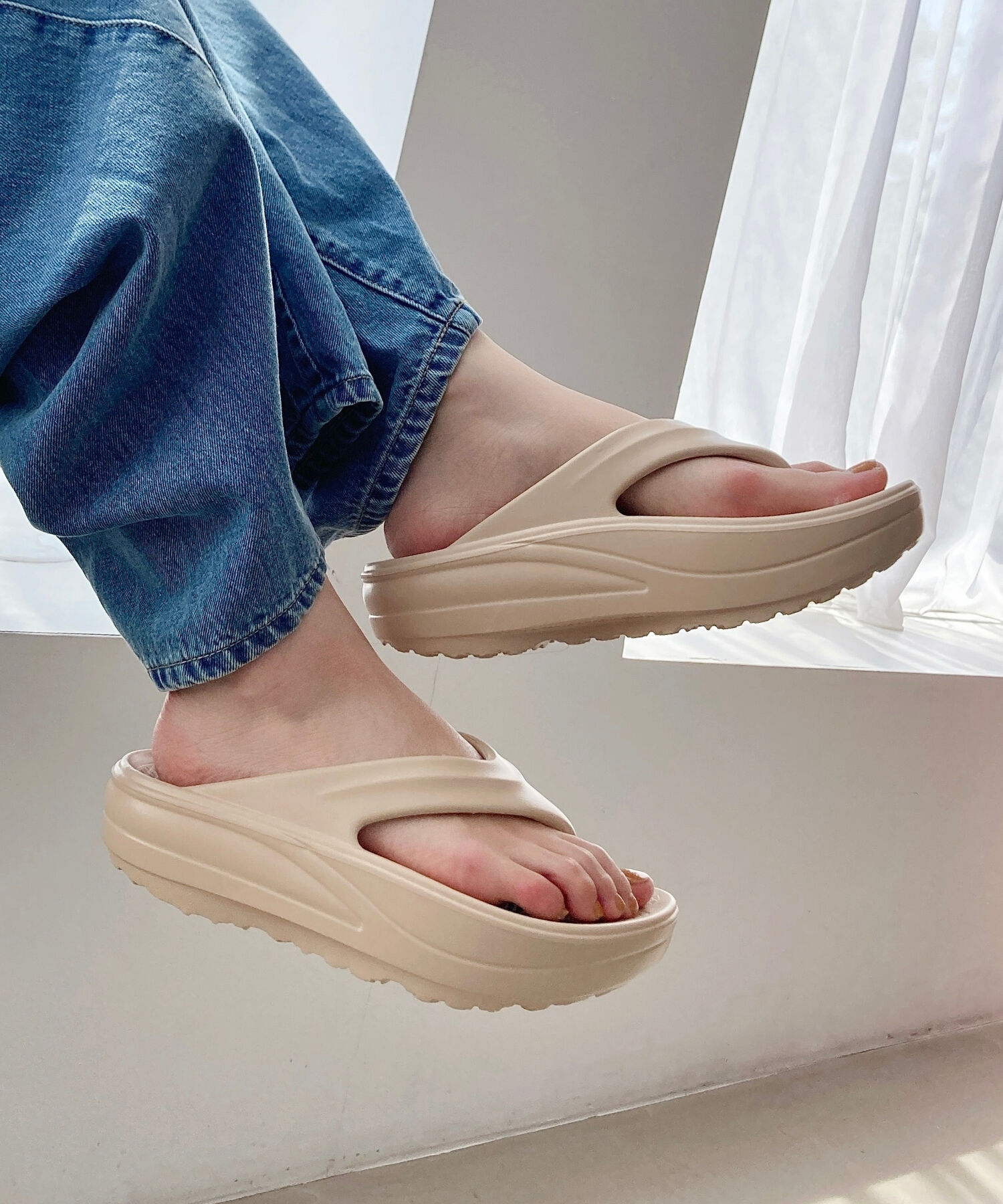 ORiental TRaffic「【リカバリーサンダル】●大人気アイテム●厚底EVAトングサンダル/OT3226 厚底 トング サンダル 」|サンダル|