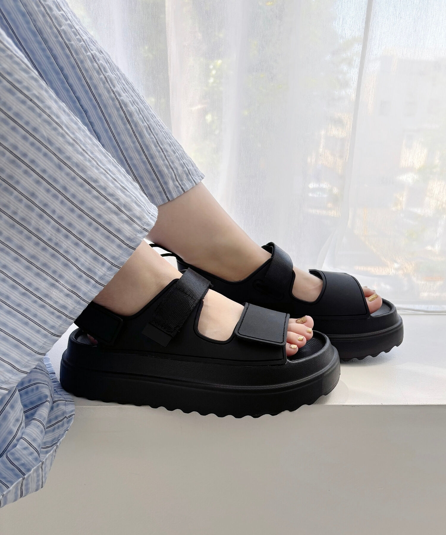 ORiental TRaffic「【リカバリーサンダル】ベルクロ EVAサンダル /OT3228 軽量 サンダル 人気 厚底」|サンダル|