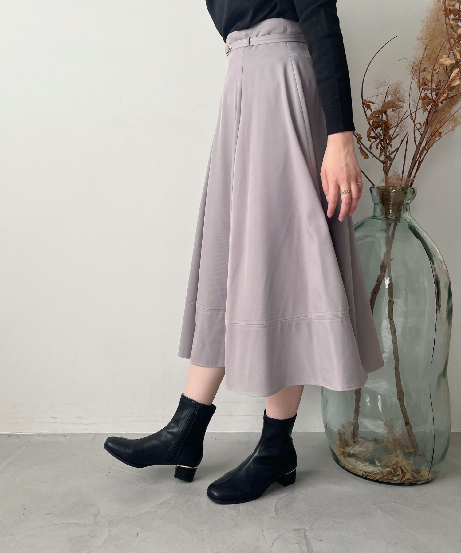 WA Oriental TRaffic「●2025秋冬新作●ヒールパーツ ストレッチ ブーツ /52402 シンプル 通勤 ショートブーツ」|ショートブーツ|