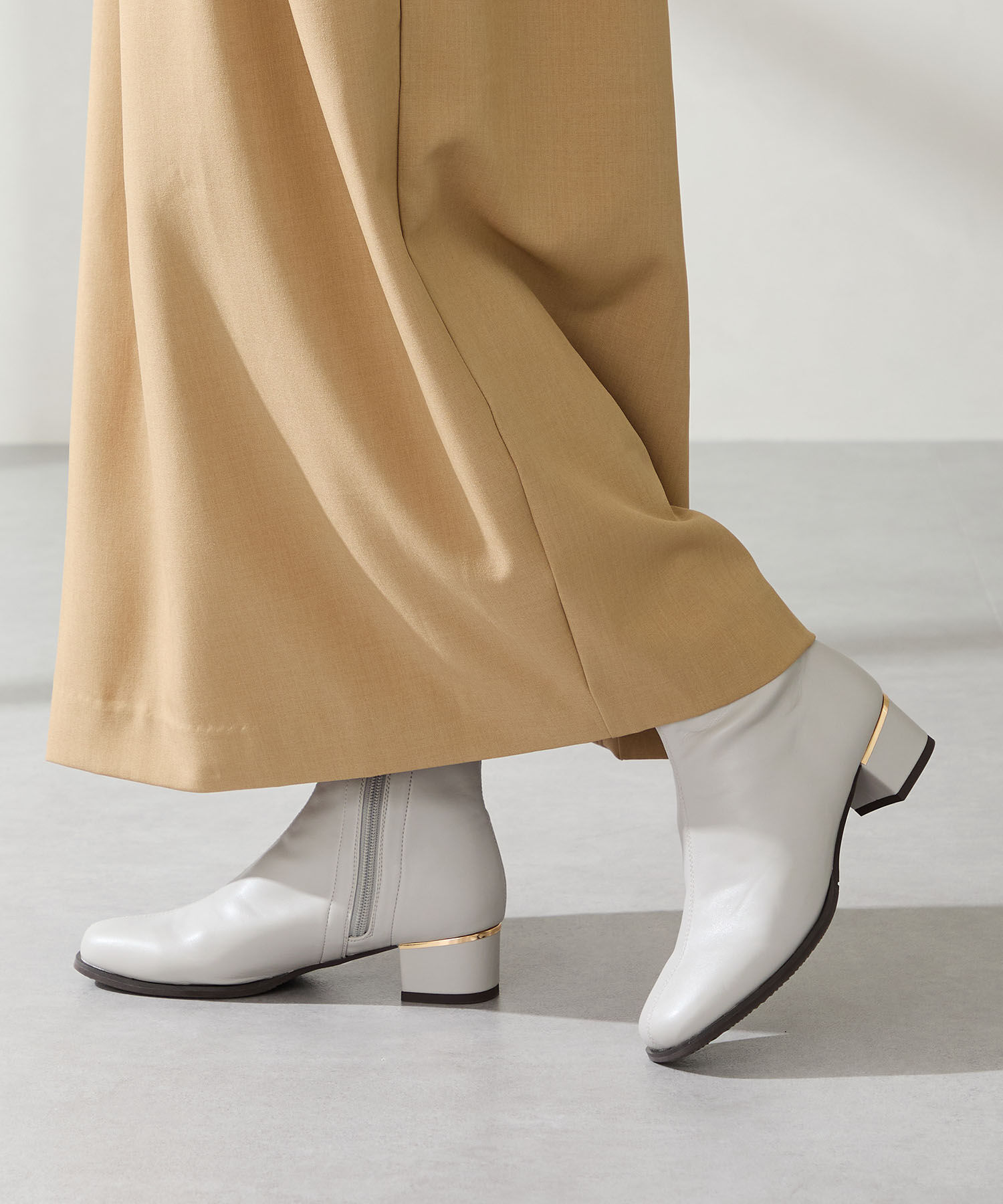 WA Oriental TRaffic「●2025秋冬新作●ヒールパーツ ストレッチ ブーツ /52402 シンプル 通勤 ショートブーツ」|ショートブーツ|