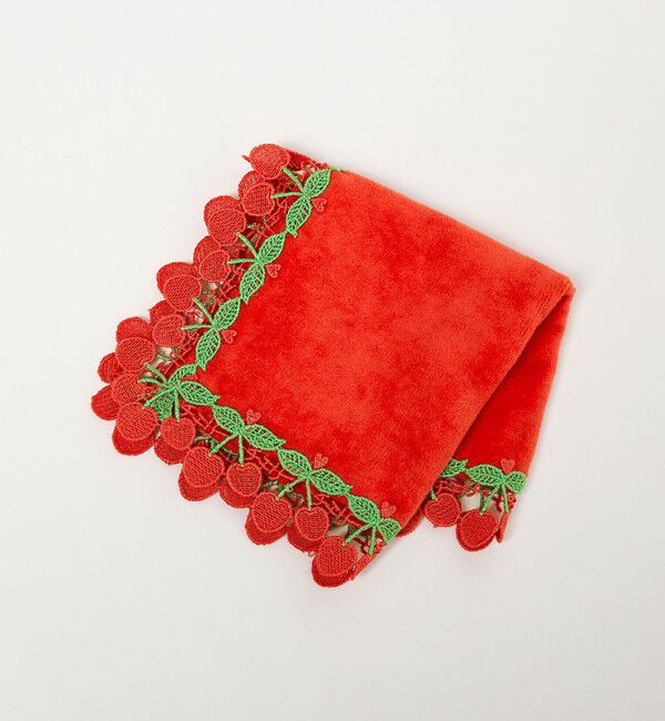 UNITED ARROWS「＜近沢レース店＞さくらんぼ ハンカチ」|ハンカチ|RED