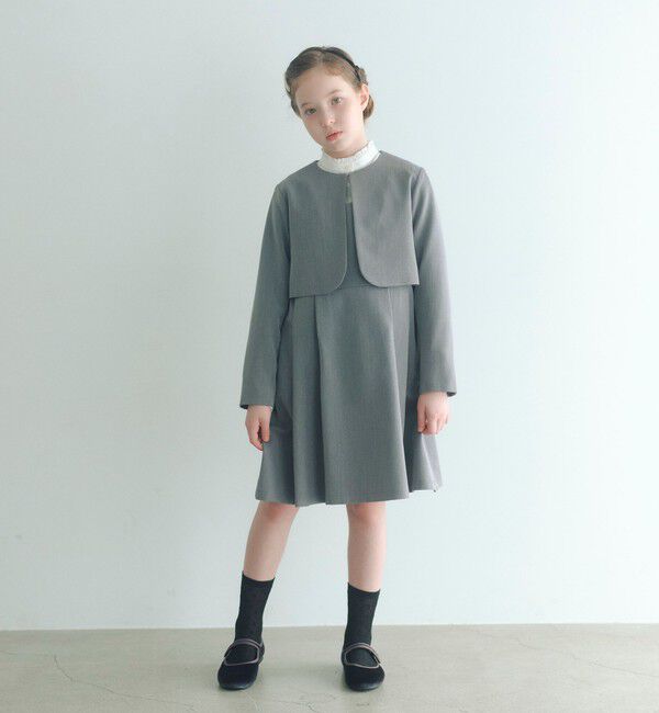 UNITED ARROWS green label relaxing「ボレロ + ジャンパースカート セット / キッズ 140cm-160cm」|ワンピース|MD.GRAY