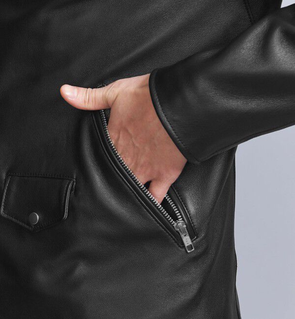 BEAUTY&YOUTH UNITED ARROWS「【WEB限定 WARDROBE SMART】 シープ ダブル ライダースジャケット」|ライダースジャケット|