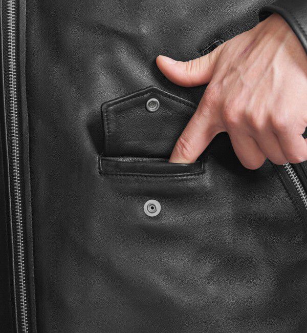 BEAUTY&YOUTH UNITED ARROWS「【WEB限定 WARDROBE SMART】 シープ ダブル ライダースジャケット」|ライダースジャケット|