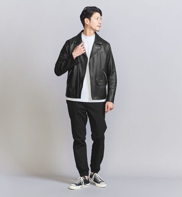 BEAUTY&YOUTH UNITED ARROWS「【WEB限定 WARDROBE SMART】 シープ ダブル ライダースジャケット」|ライダースジャケット|