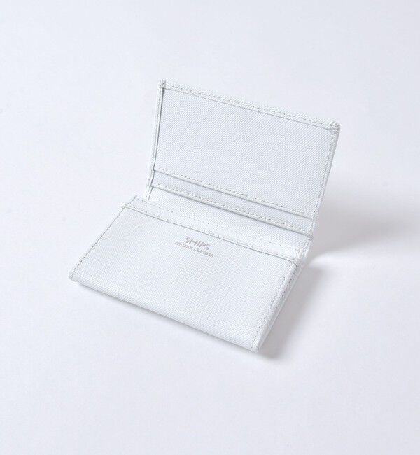 SHIPS「SHIPS:【SAFFIANO LEATHER】イタリアンレザー  カードケース （名刺入れ）」|名刺入れ・カードケース|ホワイト