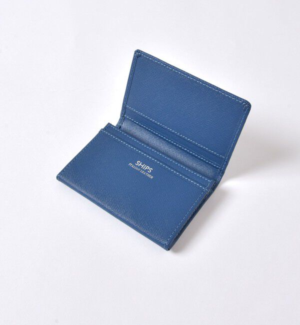 SHIPS「SHIPS:【SAFFIANO LEATHER】イタリアンレザー  カードケース （名刺入れ）」|名刺入れ・カードケース|コバルトブルー