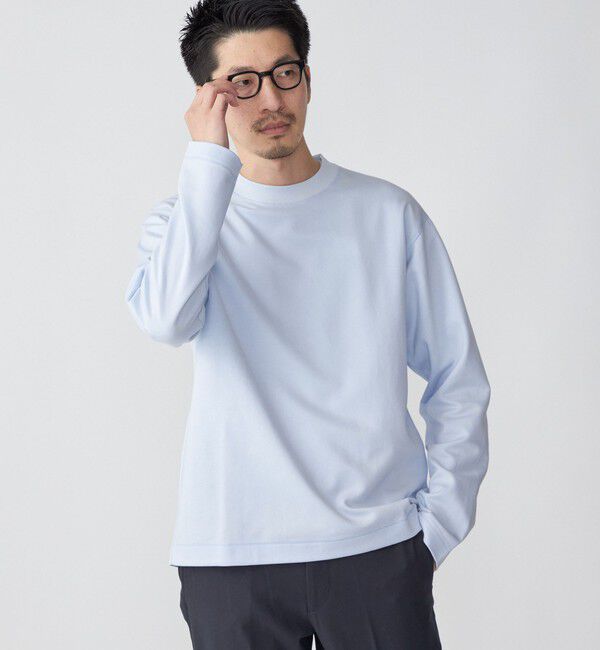 SHIPS「SHIPS:  ハイゲージ クルーネック ダンボールニット 長袖Tシャツ」|Tシャツ・カットソー|