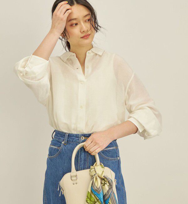 SHIPS for women「〈手洗い可能〉サフィラン リネン シャツ」|シャツ・ブラウス|