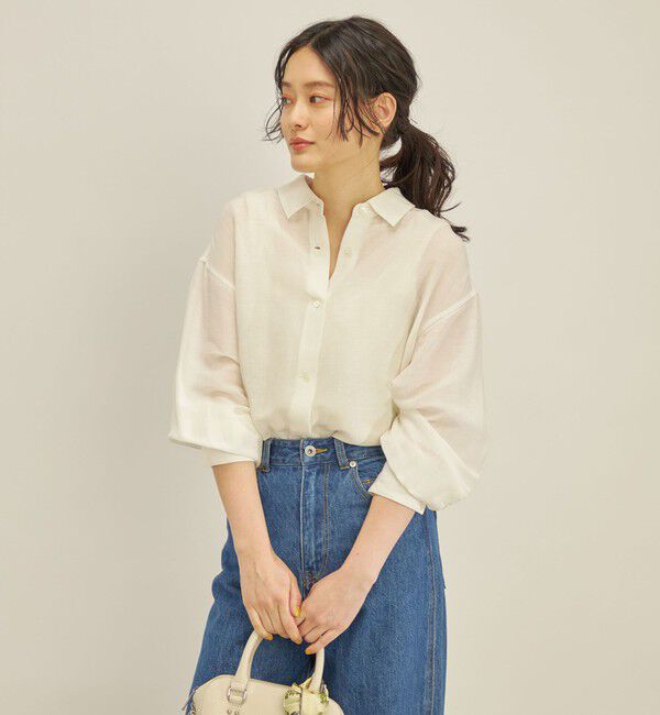SHIPS for women「〈手洗い可能〉サフィラン リネン シャツ」|シャツ・ブラウス|