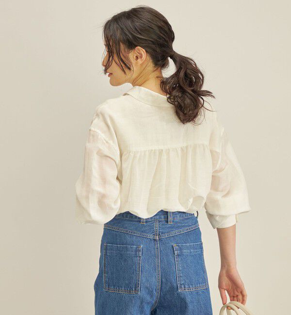 SHIPS for women「〈手洗い可能〉サフィラン リネン シャツ」|シャツ・ブラウス|