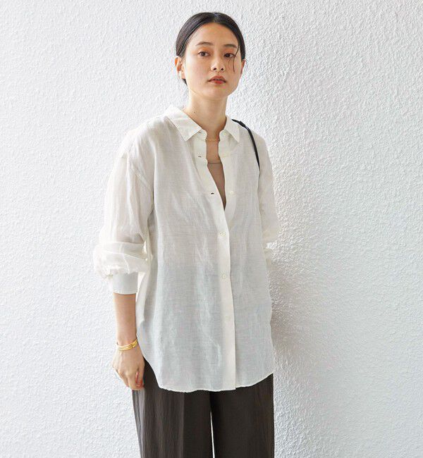 SHIPS for women「〈手洗い可能〉サフィラン リネン シャツ」|シャツ・ブラウス|