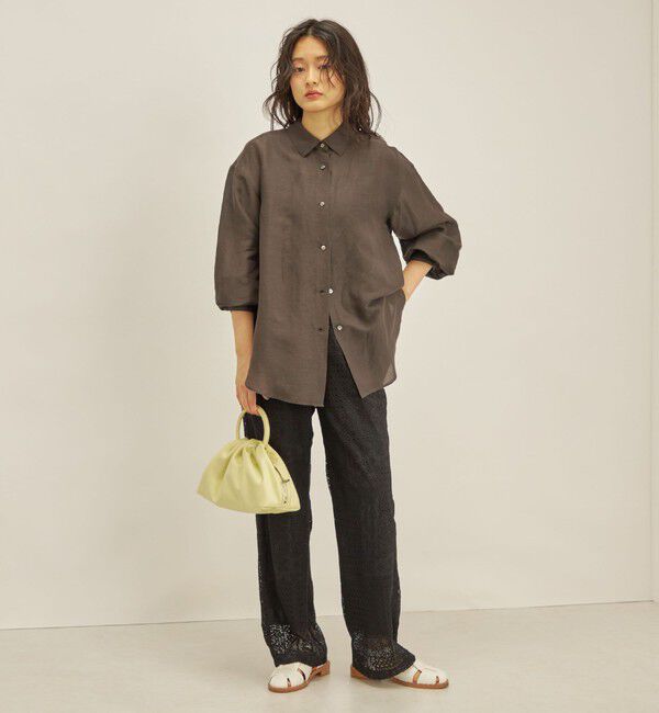 SHIPS for women「〈手洗い可能〉サフィラン リネン シャツ」|シャツ・ブラウス|