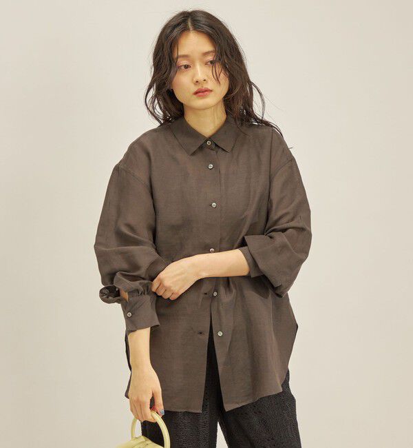 SHIPS for women「〈手洗い可能〉サフィラン リネン シャツ」|シャツ・ブラウス|