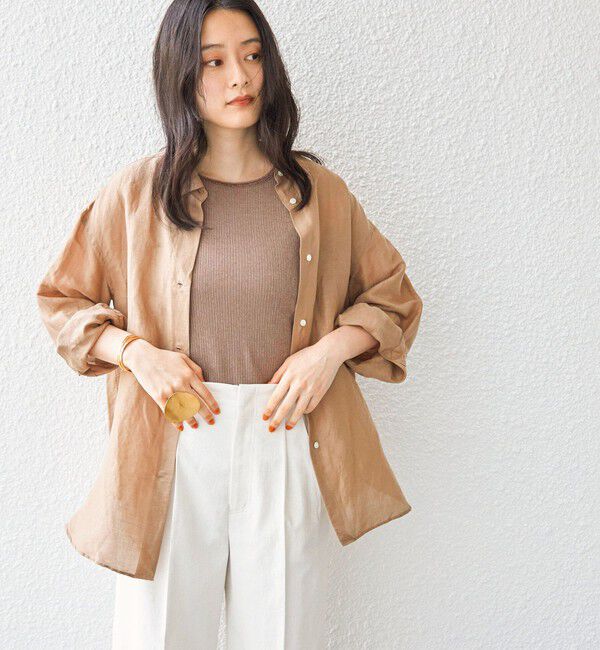 SHIPS for women「〈手洗い可能〉サフィラン リネン シャツ」|シャツ・ブラウス|