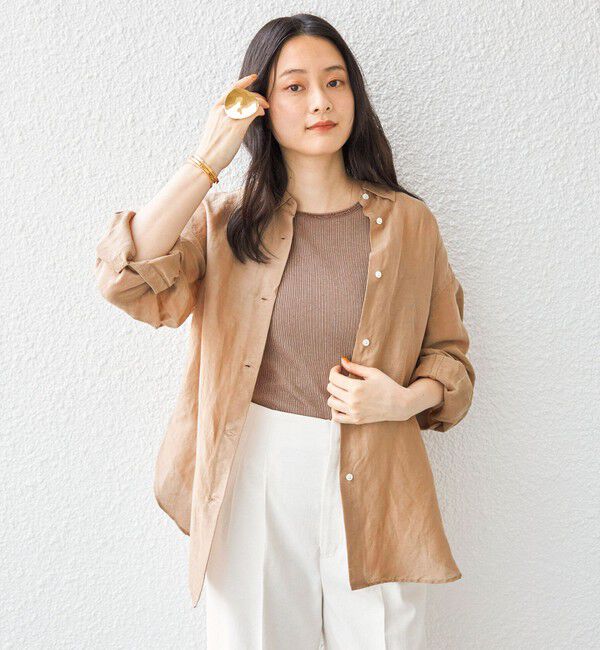 SHIPS for women「〈手洗い可能〉サフィラン リネン シャツ」|シャツ・ブラウス|