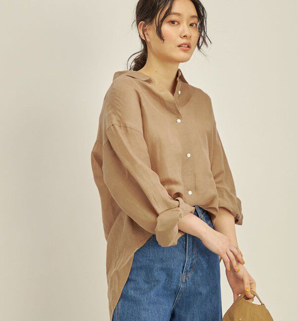 SHIPS for women「〈手洗い可能〉サフィラン リネン シャツ」|シャツ・ブラウス|