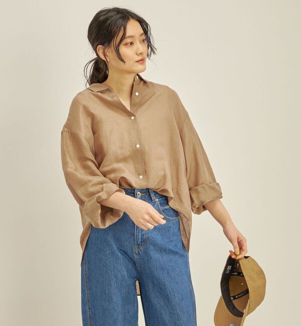 SHIPS for women「〈手洗い可能〉サフィラン リネン シャツ」|シャツ・ブラウス|