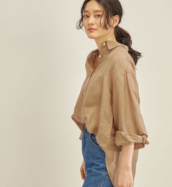 SHIPS for women「〈手洗い可能〉サフィラン リネン シャツ」|シャツ・ブラウス|