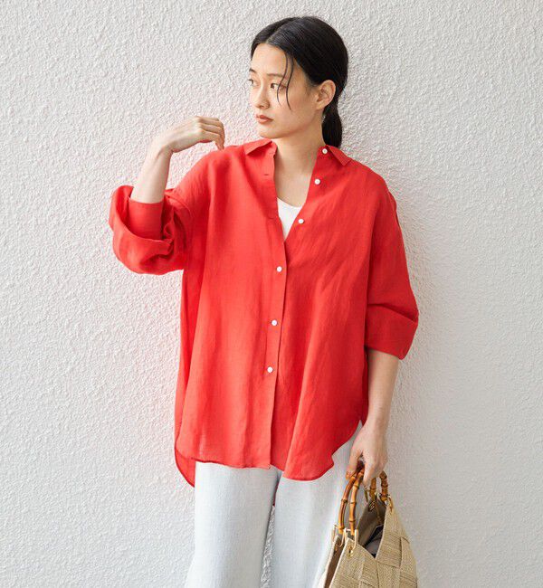 SHIPS for women「〈手洗い可能〉サフィラン リネン シャツ」|シャツ・ブラウス|