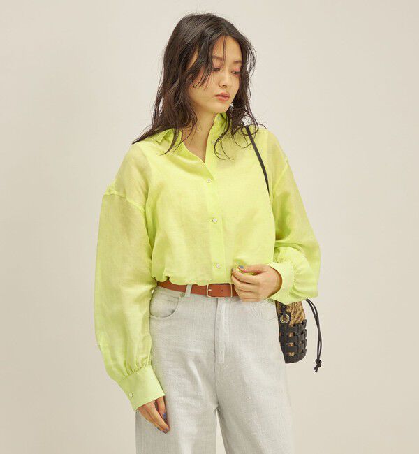 SHIPS for women「〈手洗い可能〉サフィラン リネン シャツ」|シャツ・ブラウス|