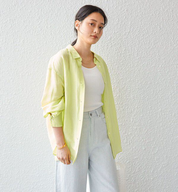 SHIPS for women「〈手洗い可能〉サフィラン リネン シャツ」|シャツ・ブラウス|