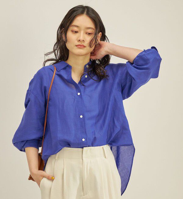 SHIPS for women「〈手洗い可能〉サフィラン リネン シャツ」|シャツ・ブラウス|