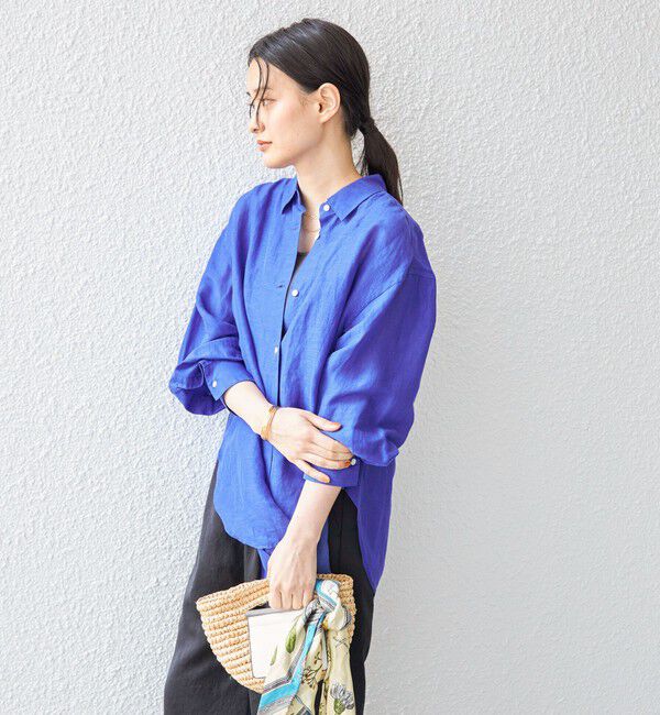 SHIPS for women「〈手洗い可能〉サフィラン リネン シャツ」|シャツ・ブラウス|
