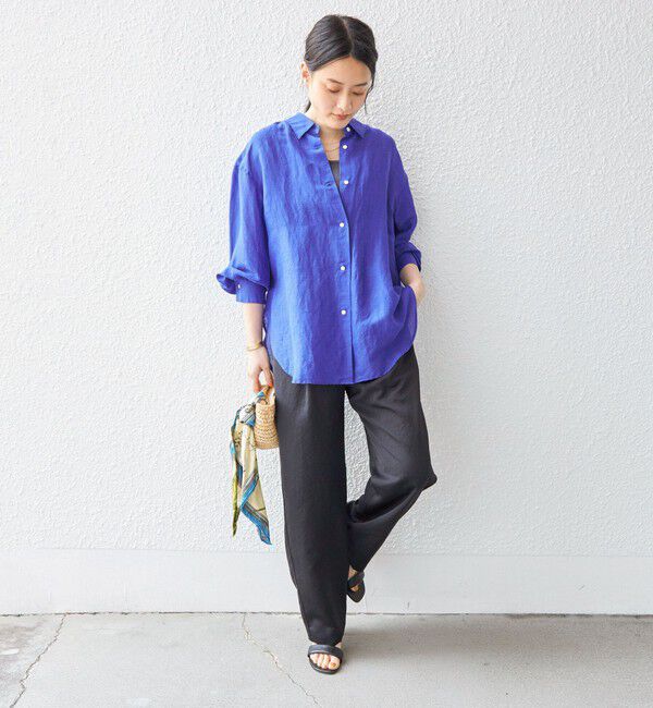 SHIPS for women「〈手洗い可能〉サフィラン リネン シャツ」|シャツ・ブラウス|