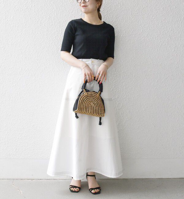 SHIPS any「SHIPS any:〈洗濯機可能〉テレコ リブ ハーフスリーブ TEE」|Tシャツ・カットソー|