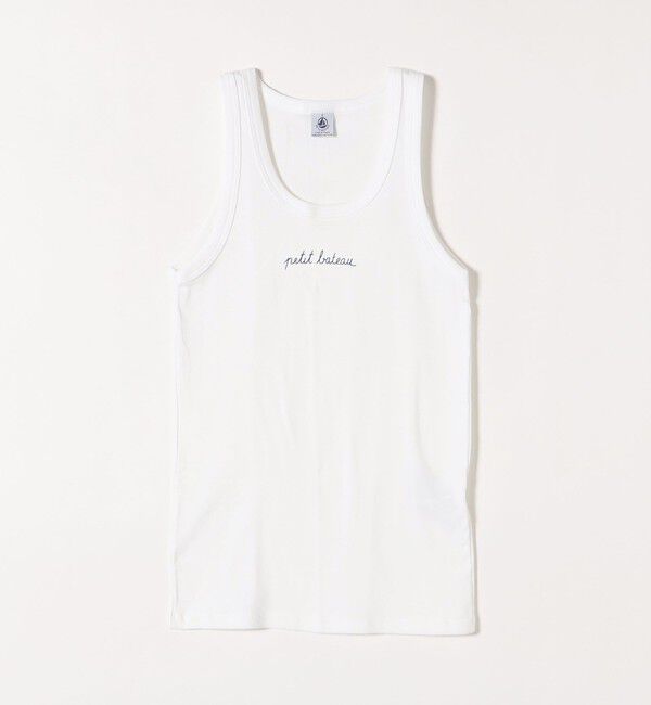 SHIPS any「【SHIPS any別注】PETIT BATEAU:ロゴ  タンクトップ 23SS」|タンクトップ|ホワイト