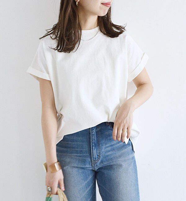 SHIPS any「SHIPS any:〈抗菌防臭/洗濯機可能〉USAコットン フレンチスリーブ TEE」|Tシャツ・カットソー|