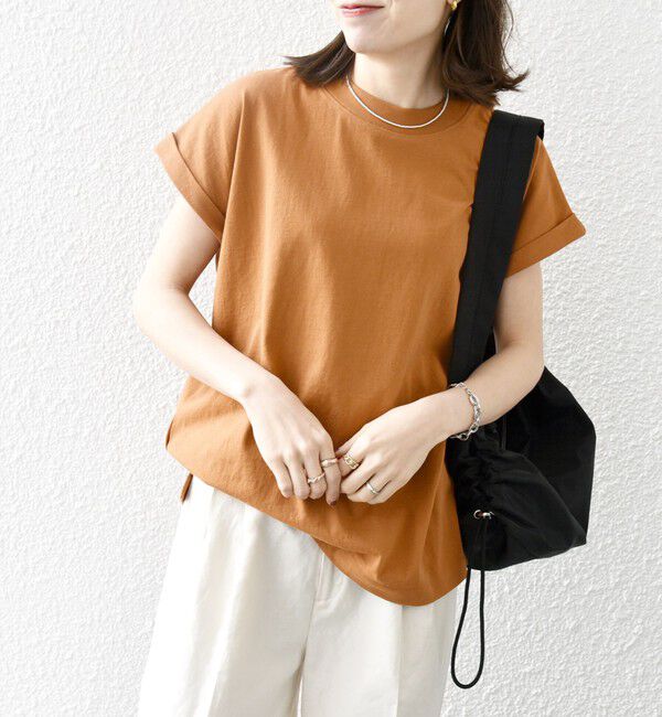 SHIPS any「SHIPS any:〈抗菌防臭/洗濯機可能〉USAコットン フレンチスリーブ TEE」|Tシャツ・カットソー|