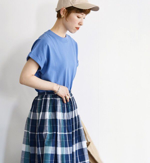 SHIPS any「SHIPS any:〈抗菌防臭/洗濯機可能〉USAコットン フレンチスリーブ TEE」|Tシャツ・カットソー|