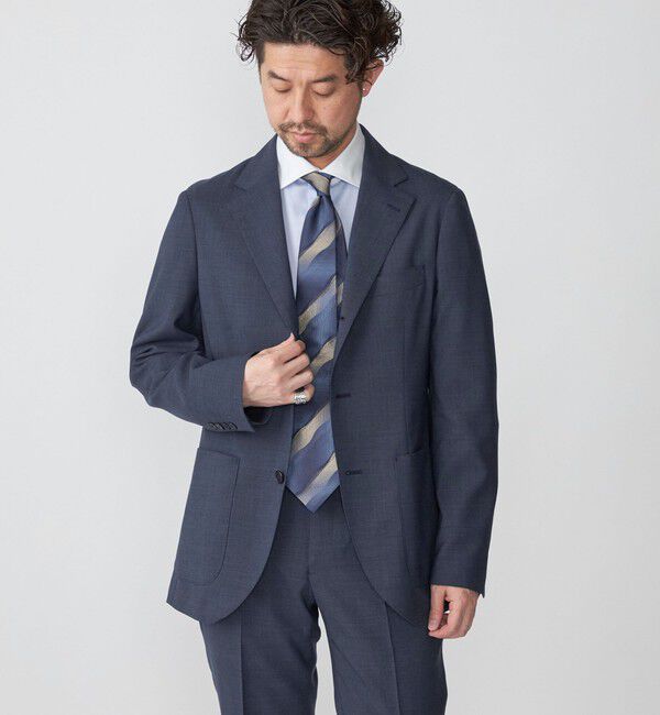 SHIPS「SHIPS:〈洗濯機可能〉 無地  ロイヤルブルー ジャケット」|テーラードジャケット|ロイヤルブルー