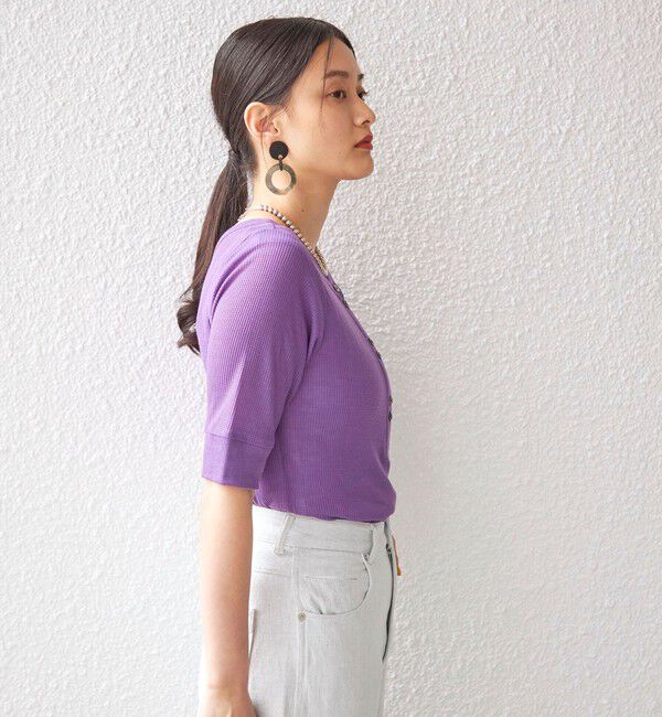 SHIPS for women「PLA シアー ワッフル ヘンリーネック プルオーバー◇」|Tシャツ・カットソー|