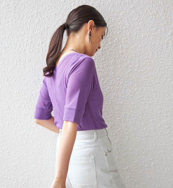 SHIPS for women「PLA シアー ワッフル ヘンリーネック プルオーバー◇」|Tシャツ・カットソー|