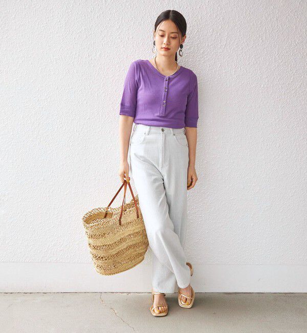 SHIPS for women「PLA シアー ワッフル ヘンリーネック プルオーバー◇」|Tシャツ・カットソー|