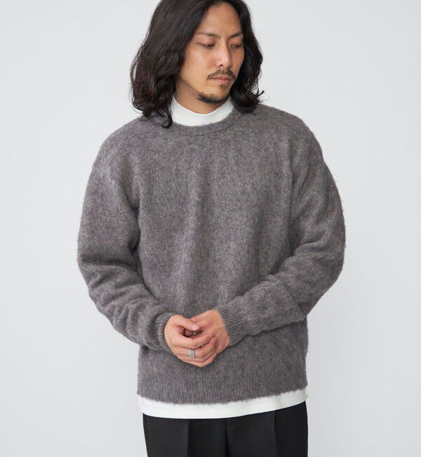 SHIPS「SHIPS: 7ゲージ ウール シャギー クルーネック ニット」|ニット・セーター|