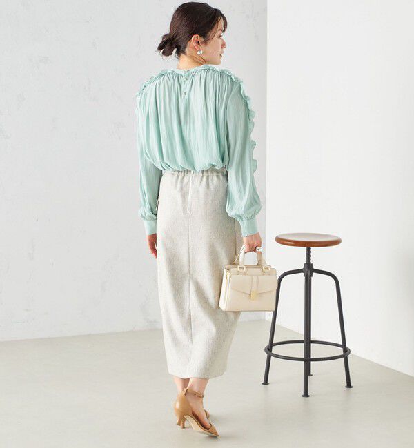 SHIPS for women「〈手洗い可能〉割繊 フリル デザイン ブラウス 24SS ◇」|シャツ・ブラウス|