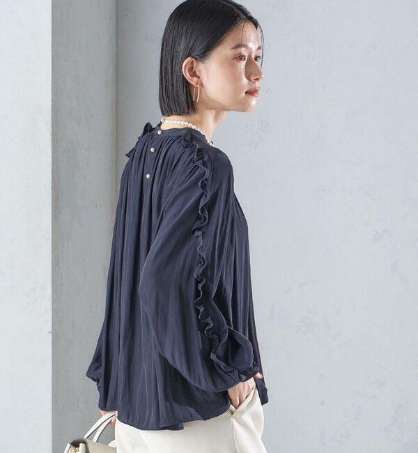 SHIPS for women「〈手洗い可能〉割繊 フリル デザイン ブラウス 24SS ◇」|シャツ・ブラウス|