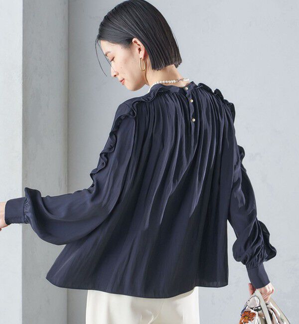 SHIPS for women「〈手洗い可能〉割繊 フリル デザイン ブラウス 24SS ◇」|シャツ・ブラウス|