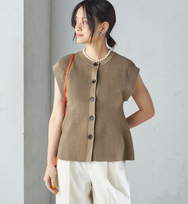 SHIPS for women「〈手洗い可能〉ギマ コットン Aライン シルエット ベスト」|ベスト・ジレ|