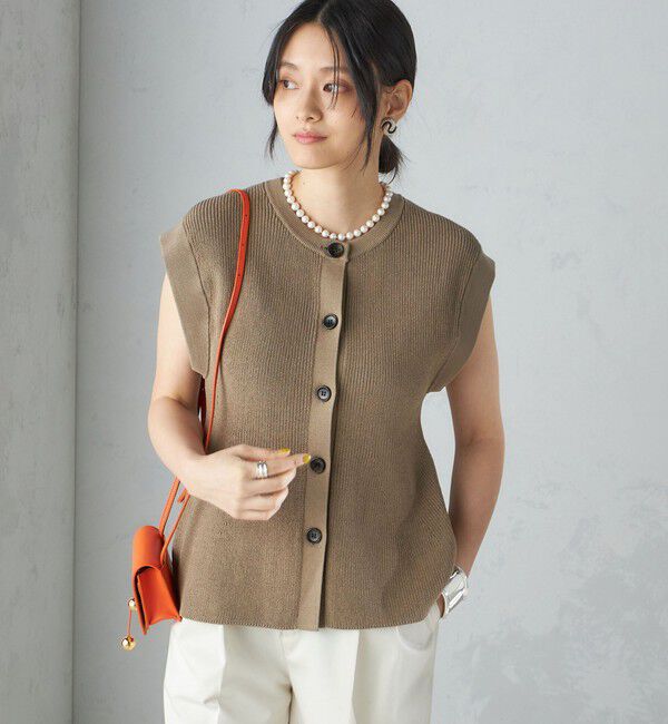 SHIPS for women「〈手洗い可能〉ギマ コットン Aライン シルエット ベスト」|ベスト・ジレ|