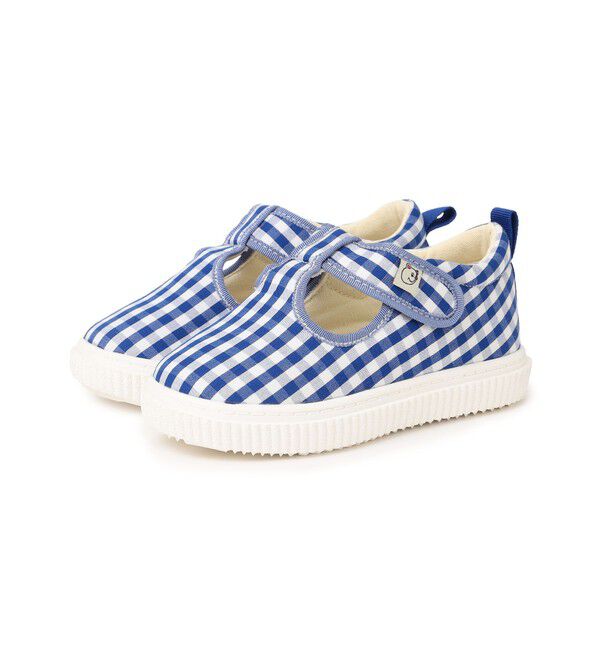 SHIPS any「monmimi: ギンガムチェック Tストラップ スニーカー<KIDS>」|スニーカー|ブルー