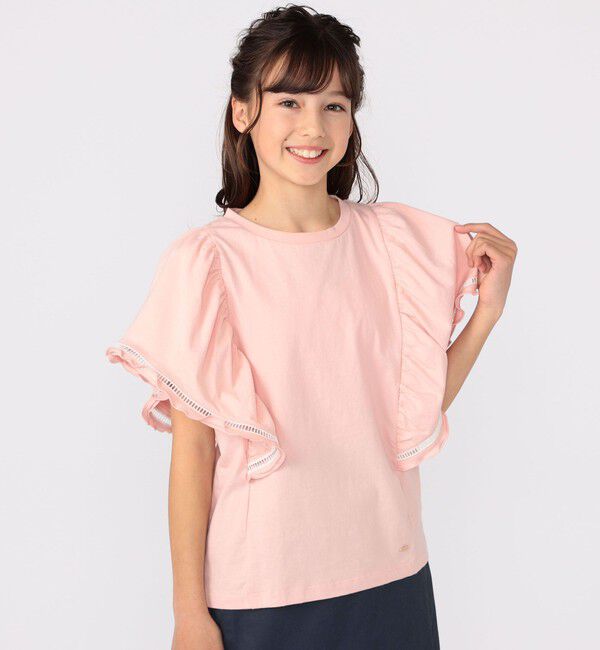 SHIPS KIDS「SHIPS KIDS:140～150cm / はしご レース 半袖 TEE」|Tシャツ・カットソー|