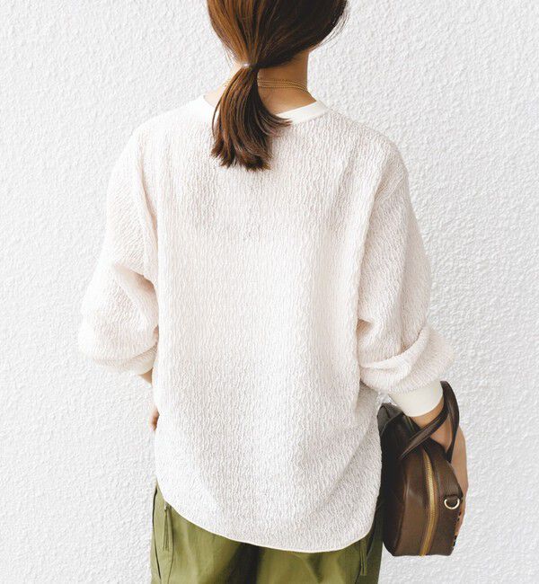 SHIPS for women「《一部追加予約》【WEB限定】〈手洗い可能〉ランダムブルーゼ ロングスリーブ プルオーバー」|プルオーバー|