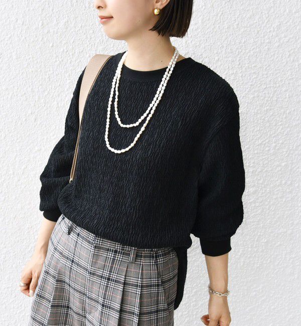 SHIPS for women「《一部追加予約》【WEB限定】〈手洗い可能〉ランダムブルーゼ ロングスリーブ プルオーバー」|プルオーバー|